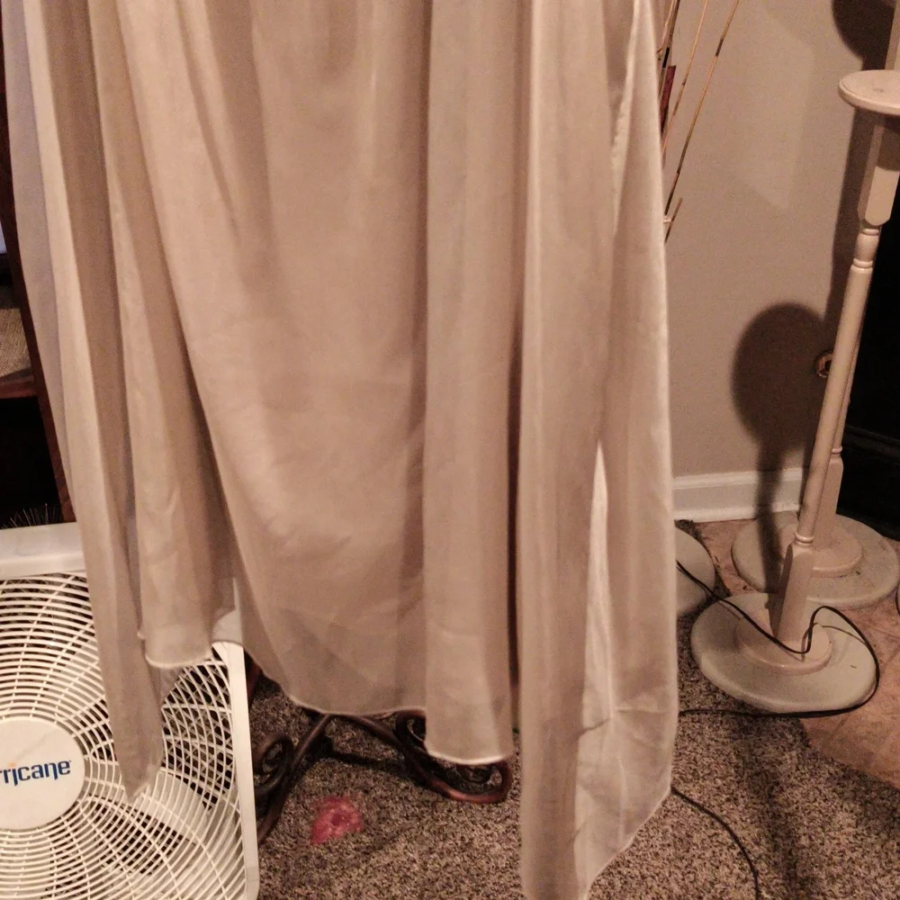 FINAL PRICE Soft Surroundings Taupe Sheer Silk Blouse Size 3X - Picture 3 of 6